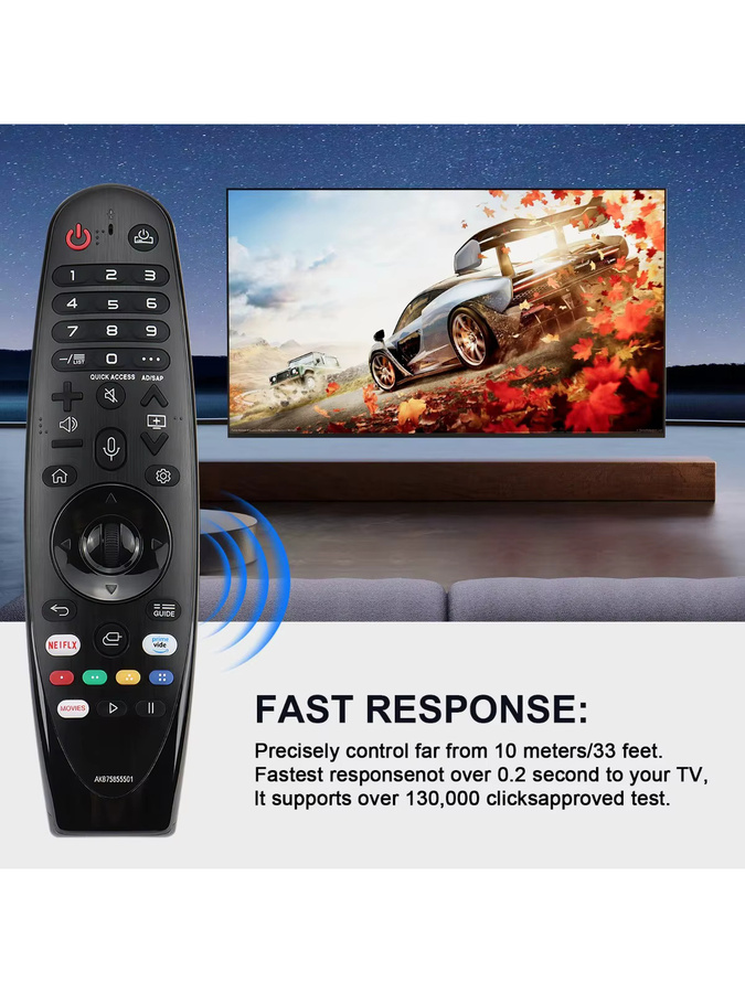 LG Ersatz-Fernbedienung für Smart TV UHD OLED QNED mit Sprachsteuerung und Netflix-Hotkey in Schwarz - Bild 7