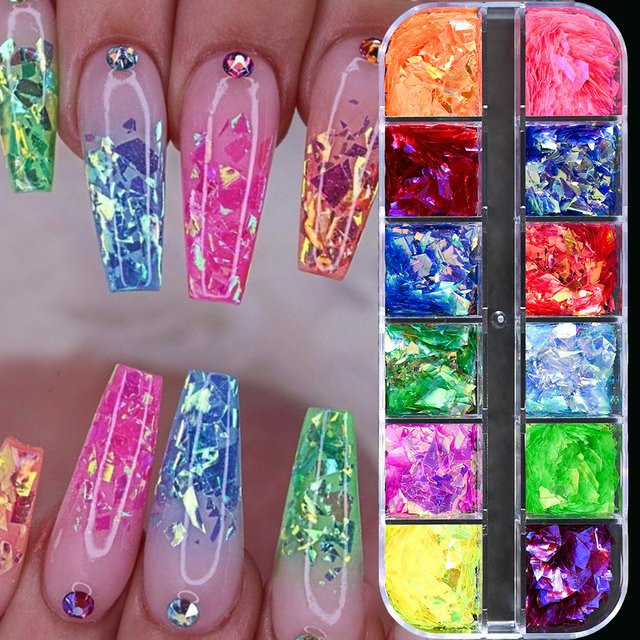 MingLee Nagel Glitzer Flocken, Candy Pailletten, Unisex - Bild 1
