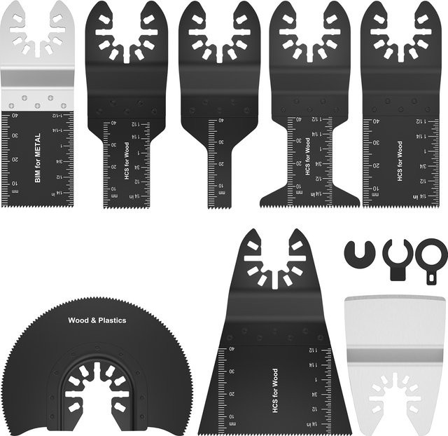 Toorise 8-teiliges Bimetall-Multitool-Klingen-Set aus Edelstahl in Silber - Bild 1
