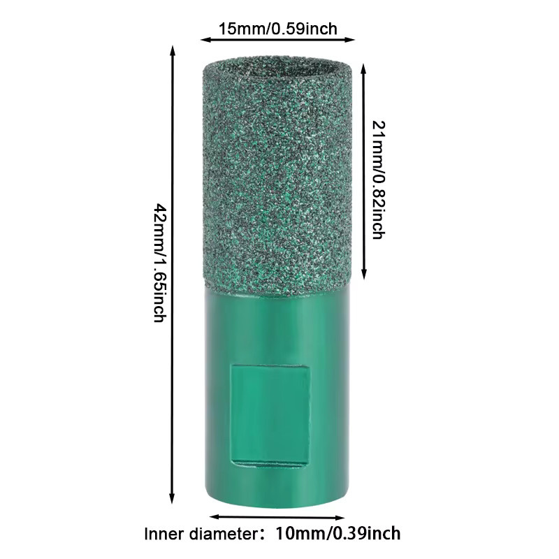 NIUXIANG Diamant-Schleifkopf mit M10 Gewinde für Winkelschleifer zur Kantenbearbeitung und Lochvergrößerung von Stein und Porzellan, Grün - Bild 4