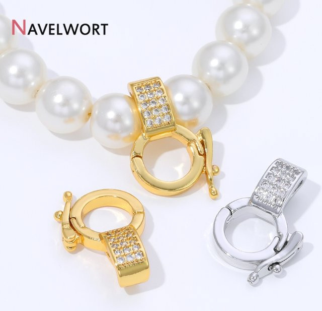 Anhängerhalterungen 18K vergoldetes Messing, Zirkonia-Einlage - Bild 1