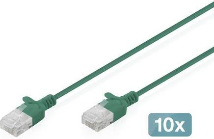 Digitus RJ45 Patchkabel CAT 6 U/UTP Ethernet LAN Kabel Grün, Länge: 3 m - Bild 1