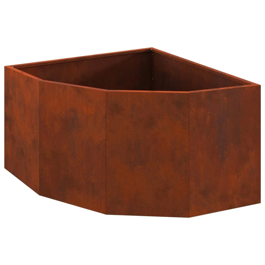 vidaXL Eckpflanzer aus wetterfestem Stahl in Rost-Optik, B/T/H: 60 x 60 x 35 cm - Bild 2