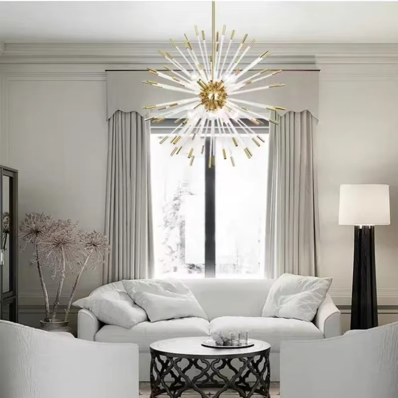 JIANKEXING Designer-Luxus-Kristall-LED-Pendelleuchte in Gold mit integrierter LED als kugelförmiger Kronleuchter für Kunst-Dekor-Beleuchtung - Bild 2