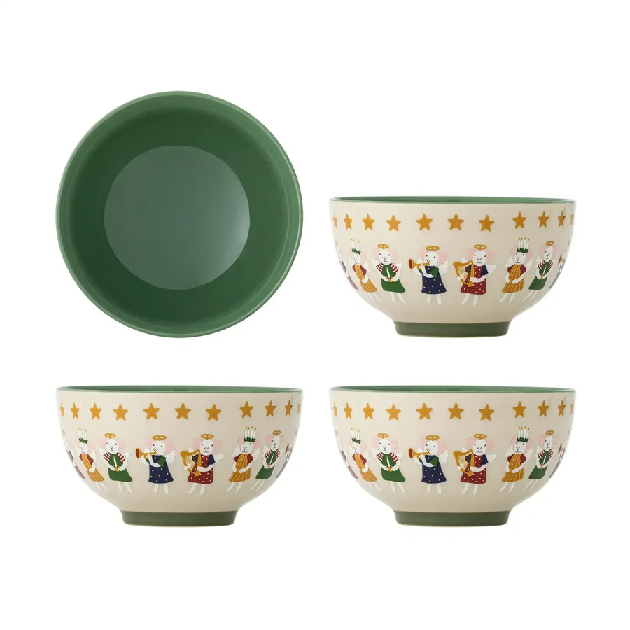 Bloomingville Keramikschale Peo in Beige, 4er-Set, Durchmesser: 13,5 cm - Bild 1
