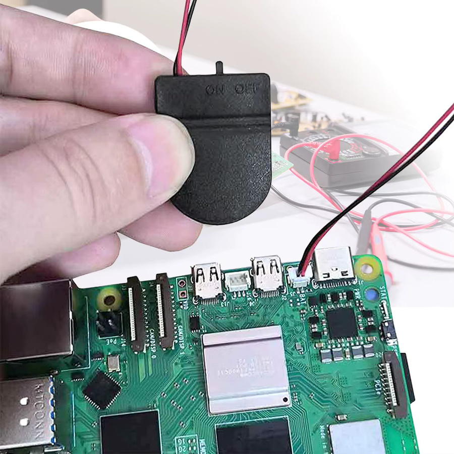 Shunmaii RTC Batterie Box für Raspberry Pi 5 Echtzeituhr Halter in Schwarz - Bild 4