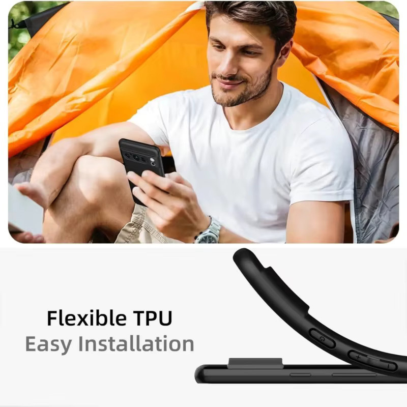 Matte Flüssigsilikon-Handyhülle für Google Pixel 6, 6A, 7, 7A, 8, 8A, 9 Pro, XL in Schwarz - Bild 4