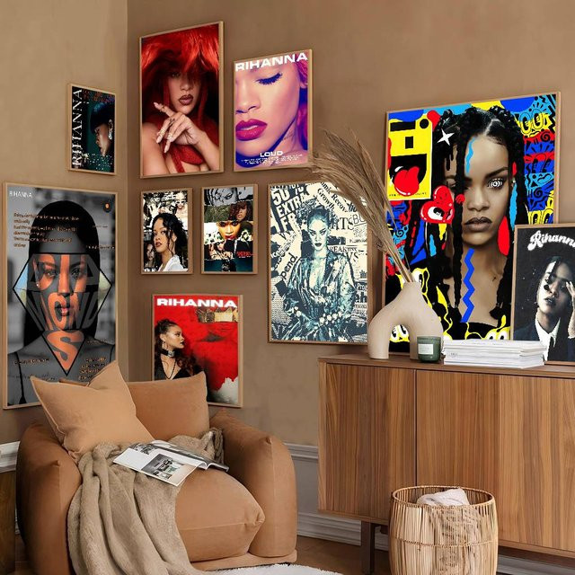 Vintage-Stil Poster von Rihanna in Multicolor von Potdemiel ohne Rahmen - Bild 1