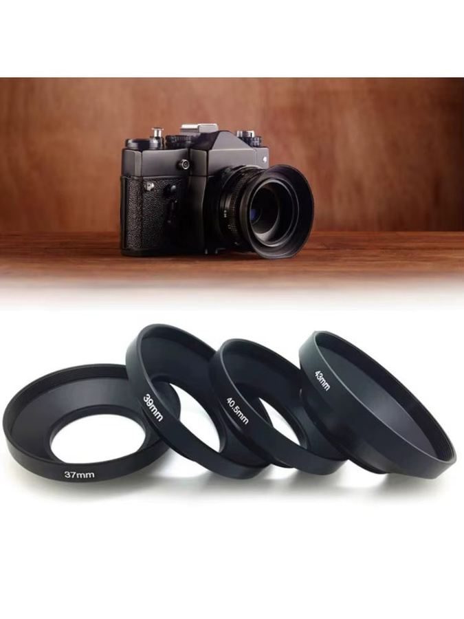 R6FF Metall-Gegenlichtblende für DSLR-Kameras in Schwarz, Streulichtblende für Objektivmodelle von 39 mm bis 82 mm - Bild 4