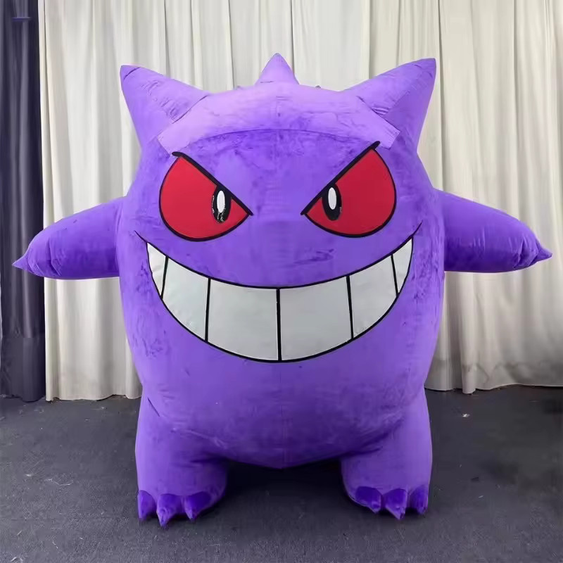 Potdemiel Gengar Maskottchen-Kostüm, lila Monster, aufblasbarer Anzug, Pokémon - Bild 2