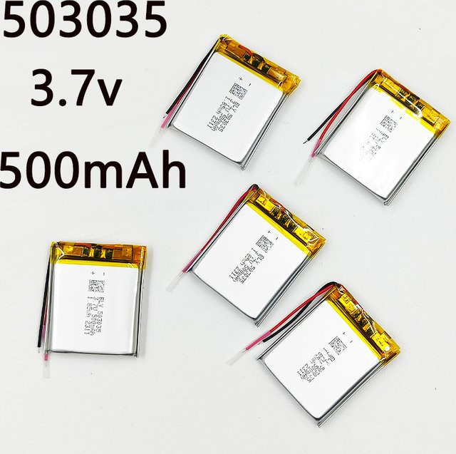 Lithium-Polymer LiPo Akku 3,7 V 500 mAh in Silber für Kamera, GPS, Bluetooth Headset und Lautsprecher - Bild 1