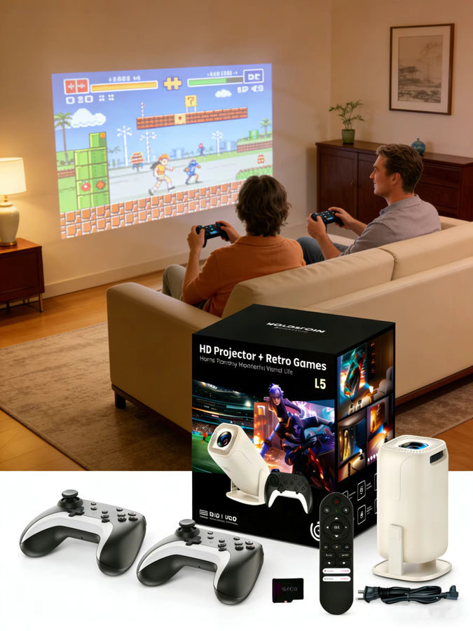 Salange U5 Gaming-Projektor mit Android 14, 8K-Unterstützung, Netflix offiziell lizenziert und Bluetooth in Weiß - Bild 7
