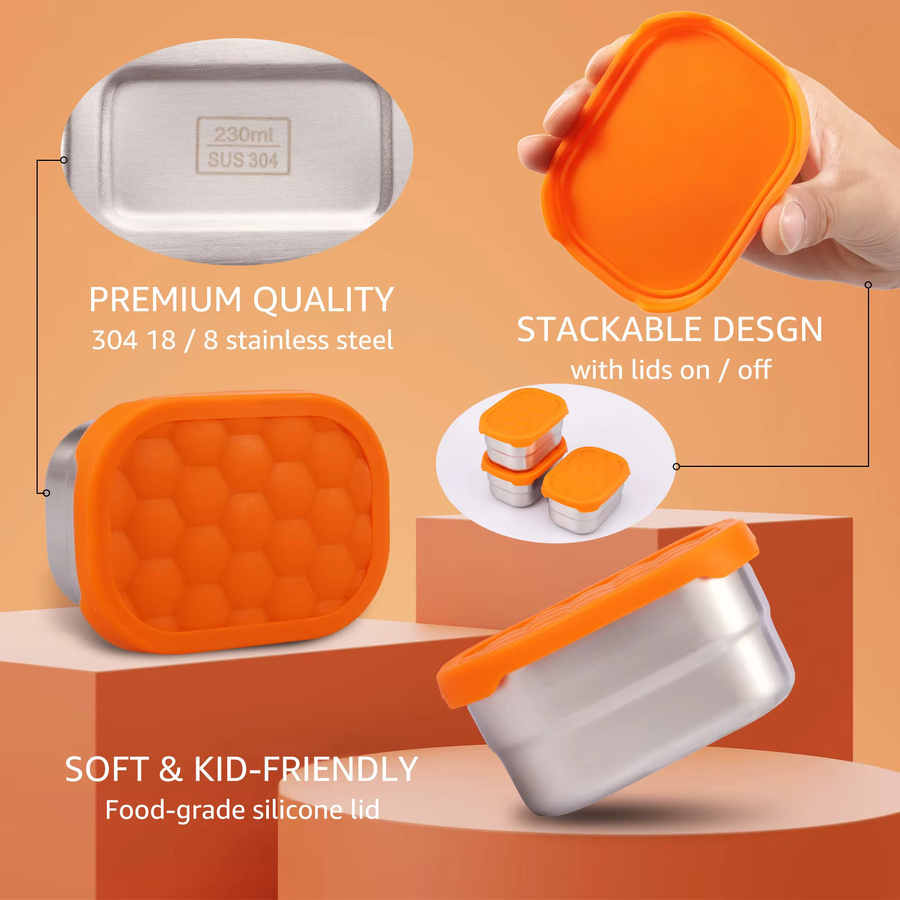 Willstar Edelstahl Bento Box Set auslaufsicher mit Deckel für Picknick und Lebensmittelaufbewahrung - Bild 2