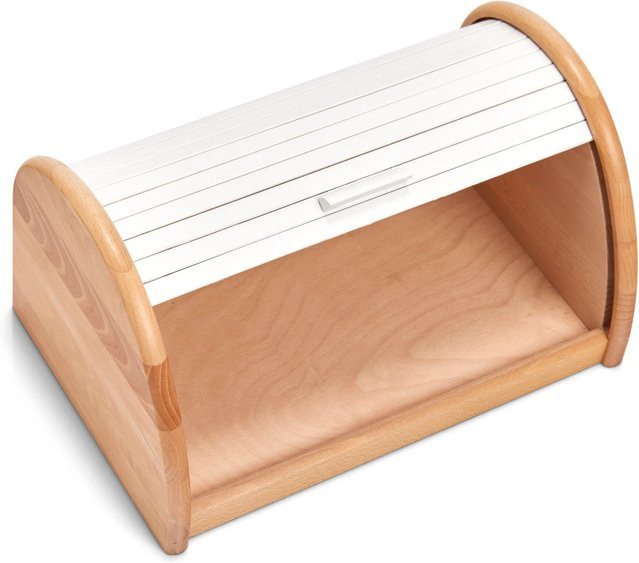 Zeller Rollbrotkasten aus Buche in Weiß, B/T/H: 21 x 25 x 39 cm - Bild 1