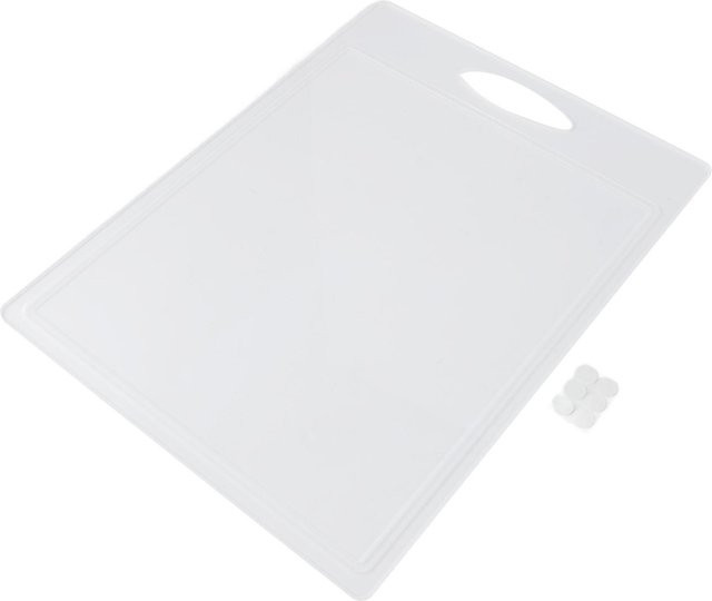 CosyHome Acryl Schneidebrett aus transparentem Kunststoff, rechteckig und wendbar mit Griff, Weiß - Bild 1