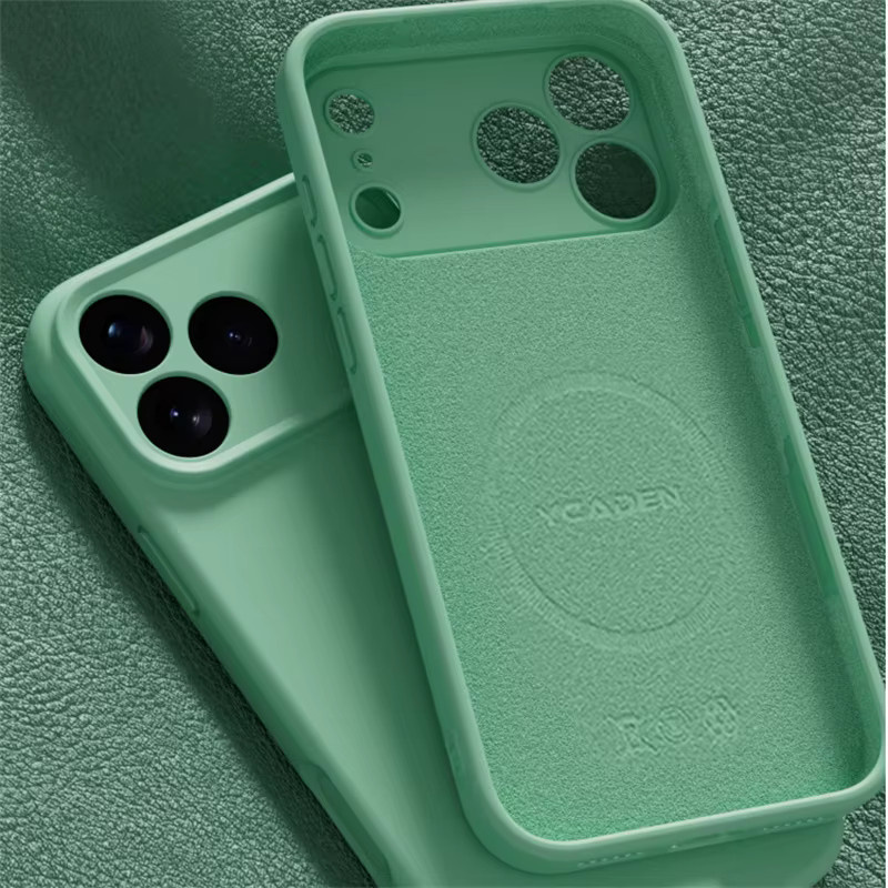 Magnetische Flüssigsilikon Handyhülle für Apple iPhone 17, 16 Pro Max, 16 Plus und 17 Air, kompatibel mit MagSafe, Farbe: Grün - Bild 2