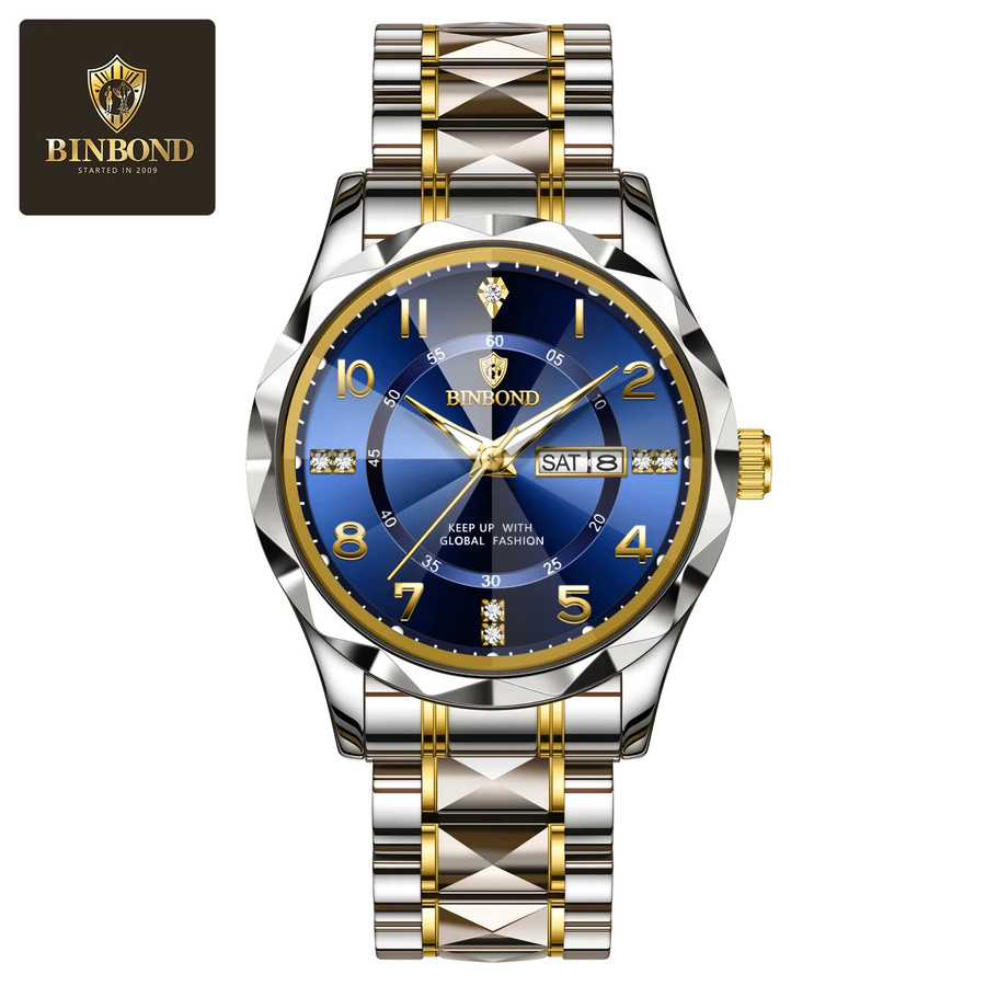 BINBOND Armbanduhr Quarz, Edelstahl, Blau, Herren - Bild 6