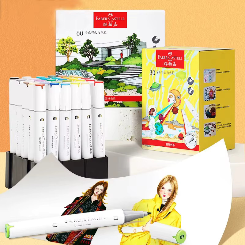 Faber-Castell Marker-Set mit 60 Farben und zwei Spitzen für professionelle Skizzen und Landschaftsarchitektur in Multicolour - Bild 2
