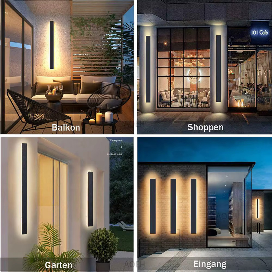 IRALAN LED Außenwandleuchte Up-Down in Schwarz, Wasserdichte IP65 Gartenlampe für Treppe und Außenbereich - Bild 6