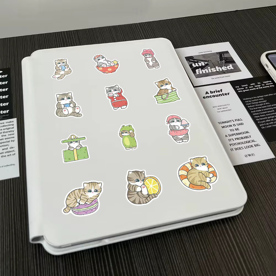 Maofu Shandi Stickerbuch mit 103 Stück – Bunte Katzenohren und Pfoten-Dekor für deine Wasserflasche in Multicolour - Bild 2