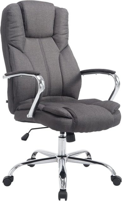 Ergonomischer Bürostuhl DELUKE JUBEL in Dunkelgrau mit Stoffbezug und Chromgestell, B/T/H: 62 x 70 x 115 cm - Bild 1