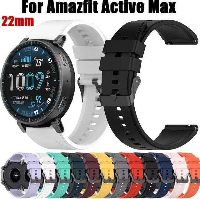Amazfit Uhrenarmband Silikon, 22 mm, Schwarz, Unisex - Bild 1