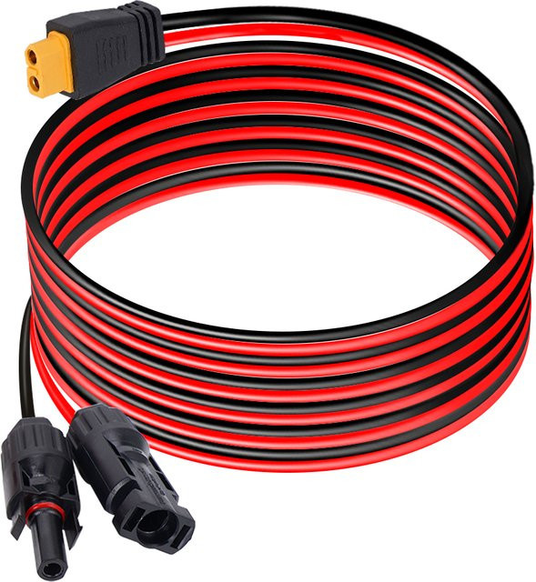 HulitTop XT60 Verlängerungskabel 12AWG mit 6m Länge und 8 Kabelklemmen für Auto, Motorrad und Solarpanel - Bild 1
