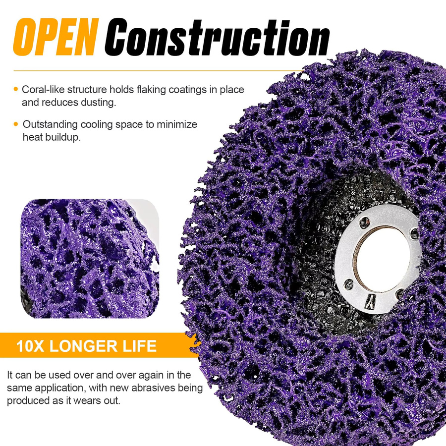NuoDunco Poly Strip Wheel Disc Abisolierscheibe für Winkelschleifer zum Entfernen von Lack und Rost in 4, 4,5 und 5 Zoll - Bild 3