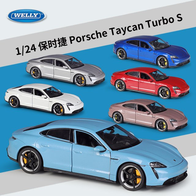 WELLY Porsche Taycan Turbo S, Legierungsdruckgussmodell, 1:24, mit Öffnungstüren - Bild 1