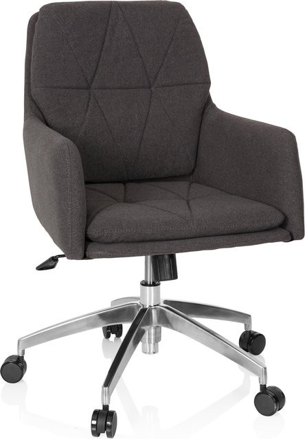 hjh OFFICE Home Office Bürostuhl SHAKE 350 mit Armlehnen aus Stoff im Retro-Look - Bild 1
