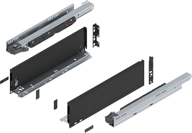 Blum Legrabox Pure Set Schubladensystem mit Blumotion Soft-Close, Nennlänge: 450 mm, Tragkraft: 70 kg, Farbe: Carbonschwarz matt - Bild 1