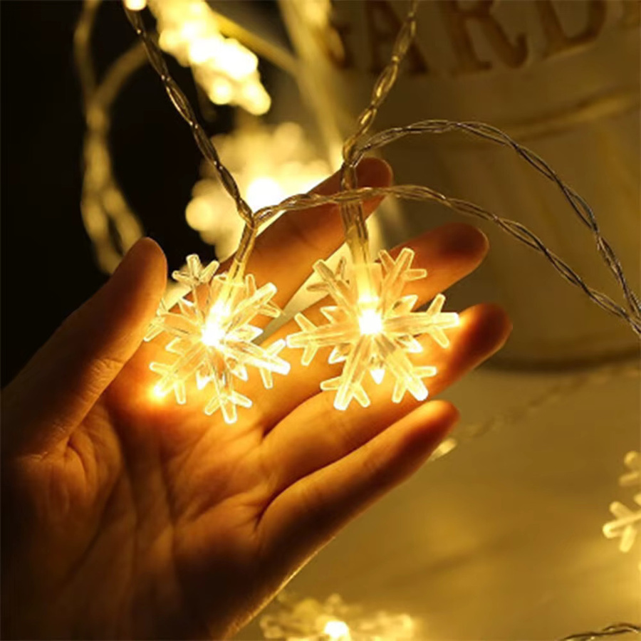 Runtowo Weihnachts-Schneeflocken-Lichterkette in Weiß, Länge: 1,5 m - Bild 2