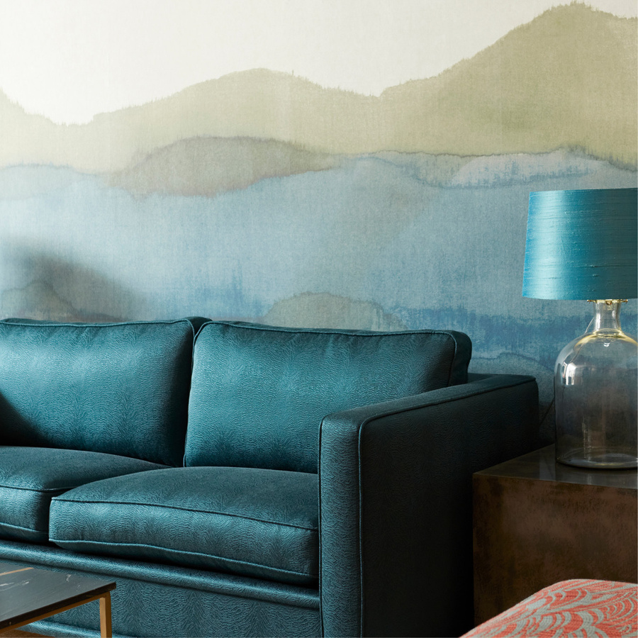 Nobilis Mural Acqua Alta Wandbild in Blau und Beige mit abstraktem Design - Bild 1