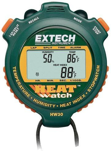 Extech HW30 Feuchtigkeits- und Temperaturmessgerät mit Stoppuhr in Grün - Bild 1
