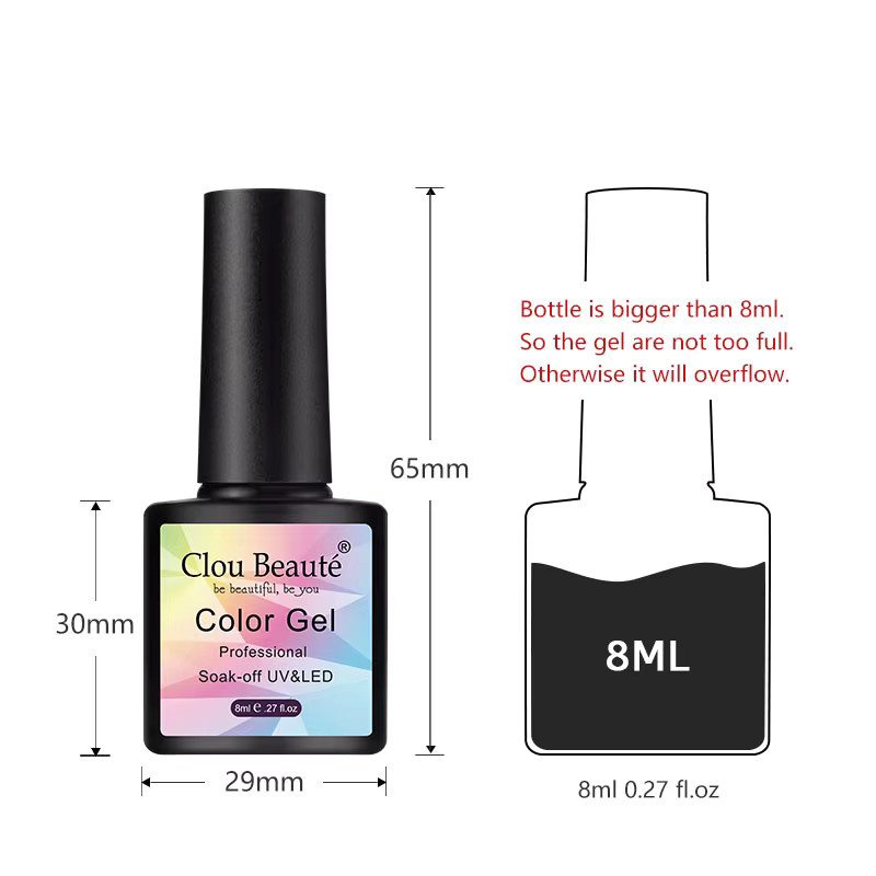 Clou Beaute Farbgel-Nagellack-Set, 4 Stück, 8 ml, glänzend - Bild 2