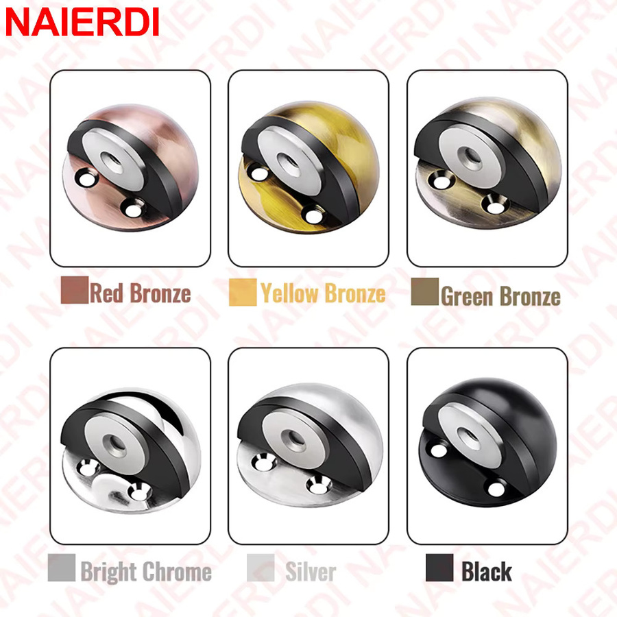 NAIERDI Edelstahl-Türstopper in Silber, nagelfreier magnetischer Türhalter mit nicht-magnetischer Option - Bild 4