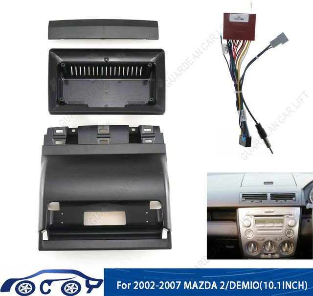 Autoradio Faszien Rahmen für 2002–2007 Mazda 2/Demio, 10,1 Zoll Android Stereo Player Dash Trim Panel, Schwarz - Bild 1