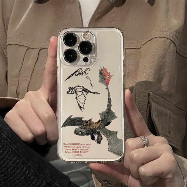 Transparente Handyhülle mit niedlichem Zahnloser Drachen Motiv für Samsung Galaxy S26 S25 S24 S23 S22 S21 S20 Note20 Note10 Plus Ultra Lite Edge 5G - Bild 1