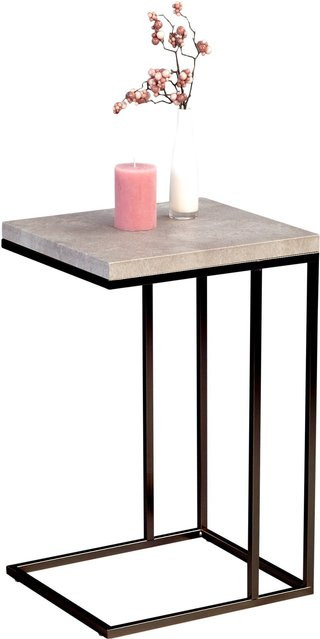 Beistelltisch GUIDO M2 KOLLEKTION in Grau mit Betonoptik und Metall, B/T/H: 43 x 43 x 43 cm - Bild 1