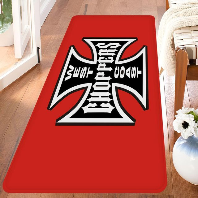 West Coast Choppers Badezimmermatte rutschfest und waschbar, Farbe: Rot, B/T: 60 x 40 cm - Bild 1