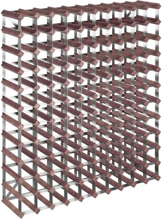 vidaXL Weinregal aus Kiefer Massivholz in Braun für 120 Flaschen, Wandmontage, B/T/H: 120 x 22,5 x 110 cm