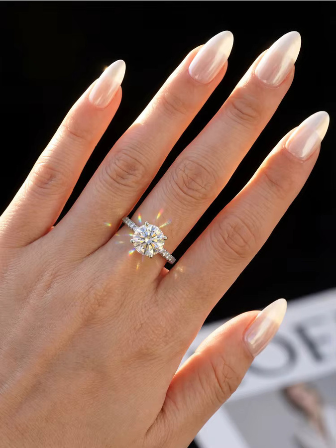DWJ Ring, 925 Silber, Moissanit, Diamant, Damen - Bild 3