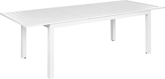 Beliani Gartentisch in Weiss für Garten und Terrasse, modern aus Metall und Kunststoff, B/T/H: 180 x 90 x 74 cm - Bild 1
