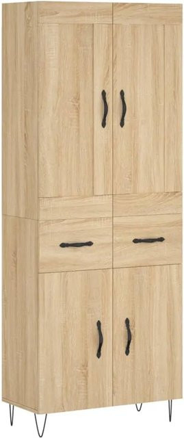 vidaXL Highboard Sonoma-Eiche aus Holzwerkstoff und Metall, B/T/H: 69,5 x 34,0 x 180,0 cm - Bild 1