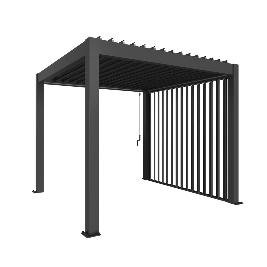 Biohort Pergola-Lamellenwand mit Abschlussblende, Dunkelgrau-Metallic, B/T/H: 364,7 x 10,3 x 234,9 cm - Bild 2