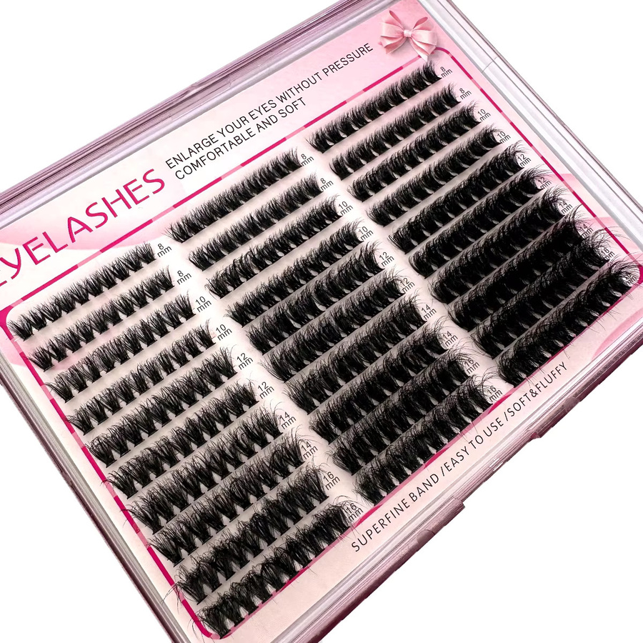 AMSDCN Cluster-Wimpernverlängerung, 30 Reihen, 8–16 mm, Wispy, Unisex - Bild 5
