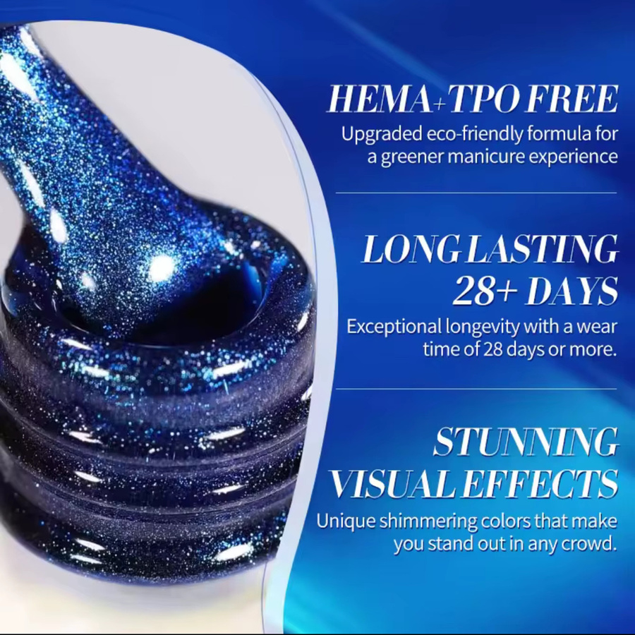 MIANEL Winter Starry Sea Blue Gel-Nagellack, 10 ml, Schimmernd - Bild 5