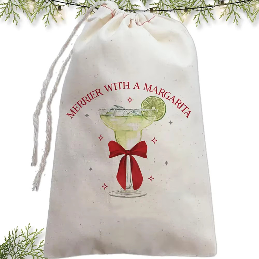 5-teiliges Weihnachts-Geschenkset mit Margarita-Motiv und Feliz Navidad Aufdruck, weiße Party-Dekoration und Goodie-Taschen für Neujahr und Feiertage - Bild 2