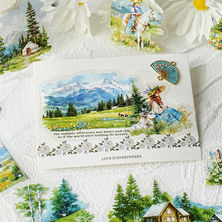 Etori Life Summer of Freedom 15-teiliges Set Aquarell-Aufkleber mit Sommermotiven und Naturlandschaften, Mehrfarbig - Bild 2