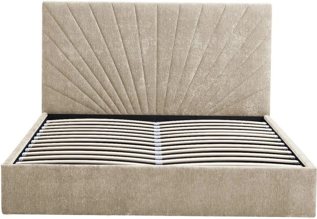 Vente-unique Bett Ribiola im Art Déco Stil mit Bettkasten in Beige, B/T/H: 160 x 200 x 213 cm - Bild 1